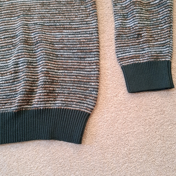 Simons | Le31 Crewneck Striped Sweater Mens XL Green Tan Cotton Long Sleeved - Picture 5 of 10